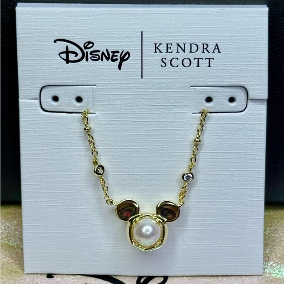 Kendra Scott Disney Mickey Mouse Gold Necklace with Pearl Center - Picture 3 of 3